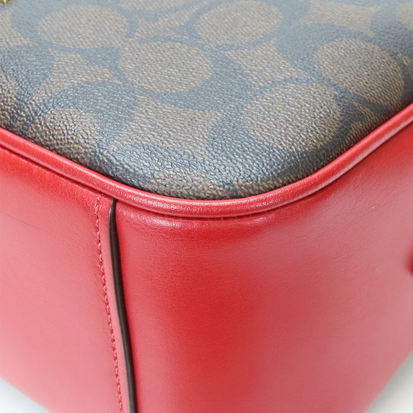 Coach COACH Leather Shoulder Bag 68168 Red Brown Leather Crossbody Bag 68168 - Picture 6 of 16